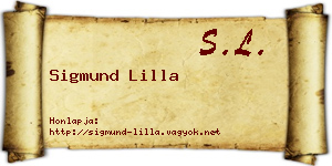 Sigmund Lilla névjegykártya